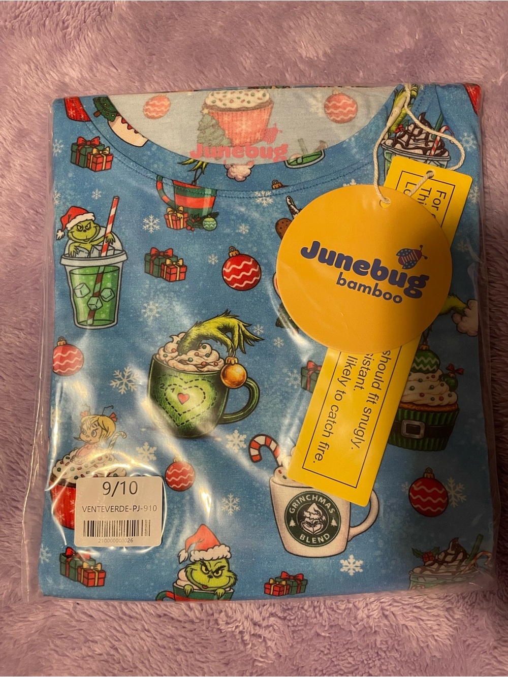 Junebug Bamboo Grinch Vente Verde PJs